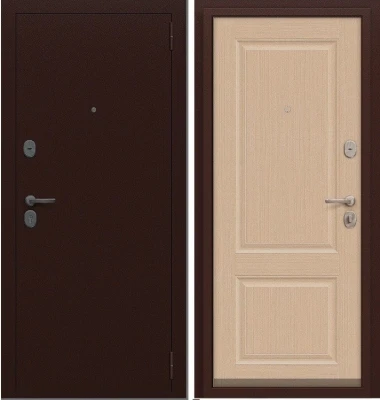 Дверь Браво Север-7 Антик Медный/Бежевый клен